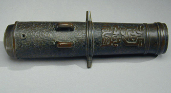 Lot image - Rare Bronze Hand Cannon Dated Ansei 6 (1859)