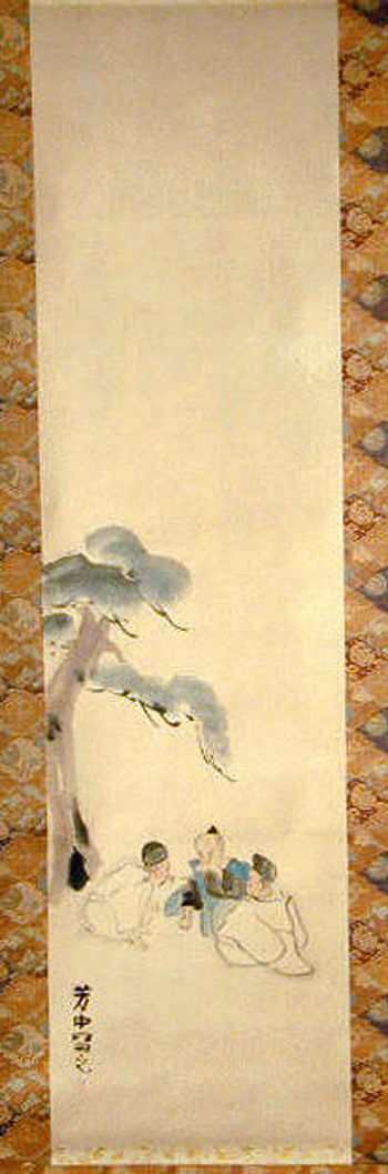 Lot image - Nakamura Hochu (Late 18th/Early 19th Century) TEMPLE SERVANTS BENEATH A PINE