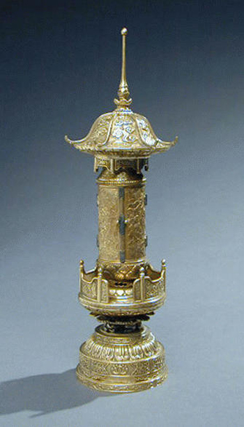Lot image - Fine Gilt Copper Nanako Shrine Meiji Period