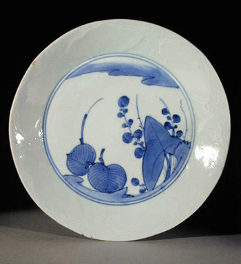 Lot image - Ko-Imari Blue and White Dish 1660-1680