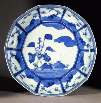 Lot image - Imari Blue and White Charger 18th Century