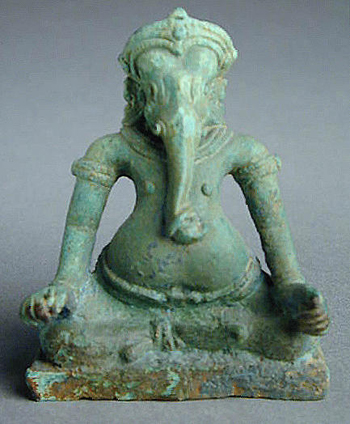 Lot image - Rare Khmer Bronze Figure of Ganesha 12th/13th century