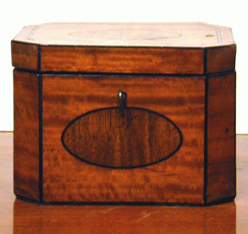 Lot image - George III Inlaid Mahogany Tea Caddy
