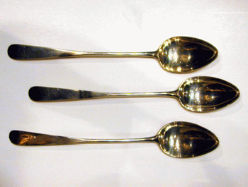 Lot image - Set of Three George III Silver Serving Spoons