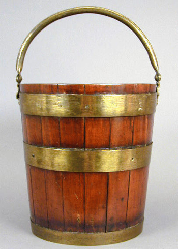 Lot image - Georgian Brass-Bound Mahogany Peat Bucket