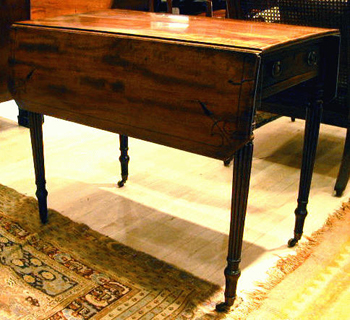 Lot image - Regency Inlaid Mahogany Pembroke Table