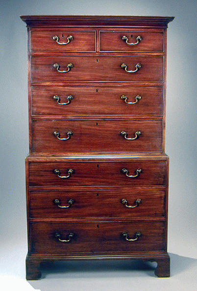Lot image - George III Mahogany Chest on Chest