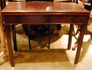 Lot image - George III Mahogany Concertina-Action Card Table