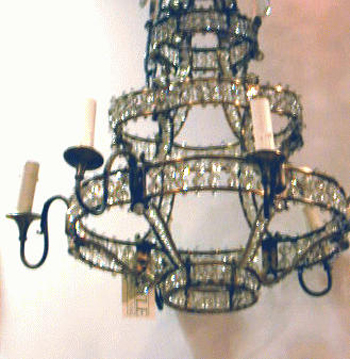 Lot image - Continental Neoclassical Style Gilt-Bronze and Cut Glass Six-Light Chandelier