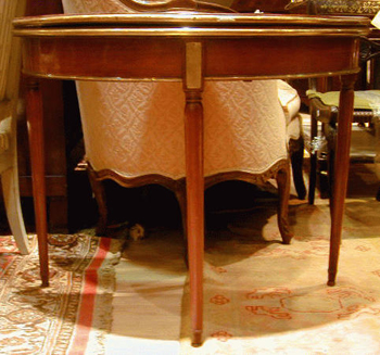 Lot image - Directoire Brass-Mounted Mahogany Fold-Over Games Table