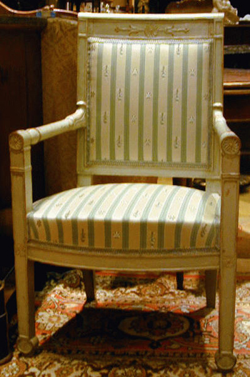 Lot image - Pair of Consulat Painted Fauteuils