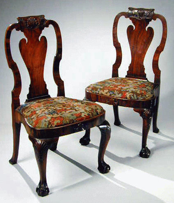 Lot image - Set of Five Directoire Painted Upholstered Side Chairs