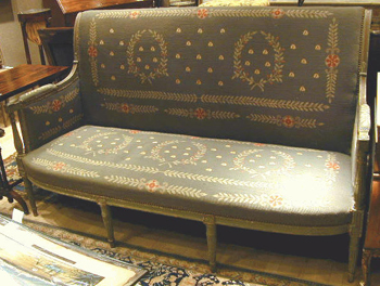 Lot image - Directoire Painted Upholstered Canape