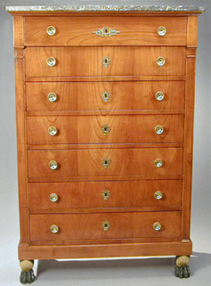 Lot image - Continental Neoclassical Fruitwood Semainier
