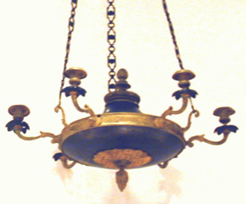 Lot image - Empire Style Gilt and Patinated-Bronze Six-Light Chandelier