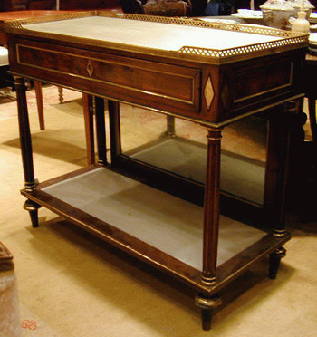 Lot image - Louis XVI Brass-Mounted Mahogany Console Desserte