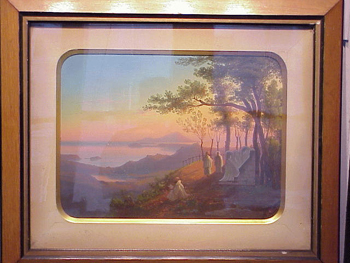 Lot image - Romano Italian, 19th/20th century TWO VIEWS OF THE BAY OF NAPLES; VIEW OF PAESTUM and VIEW OF CAPRI: FOUR Gouaches on...