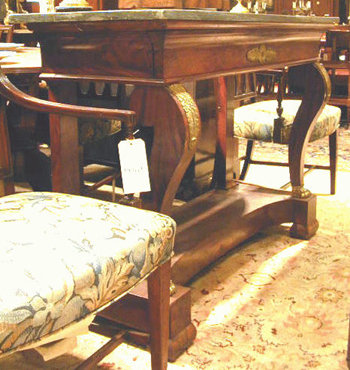 Lot image - Charles X Gilt-Bronze Mounted Mahogany Pier Table