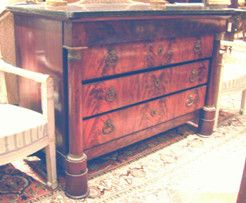 Lot image - Empire Gilt-Bronze Mounted Mahogany Commode