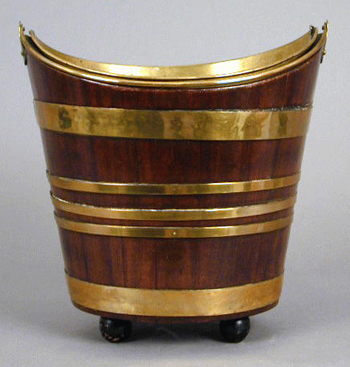 Lot image - Georgian Brass-Bound Navette-Form Bucket