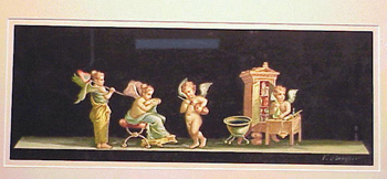 Lot image - Vincenzo Bisogno Italian, b. 1866 PUTTI AT PLAY: POMPEIIAN THEMES: TWO Each signed V. Bisogno (lr) Watercolor...