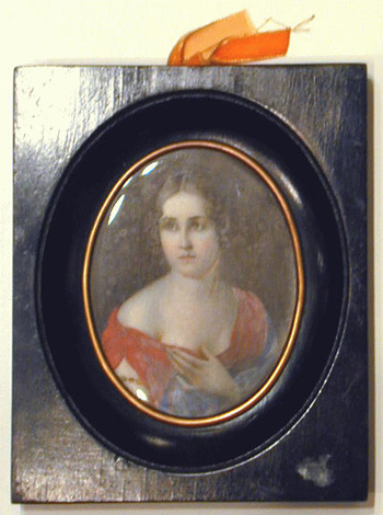 Lot image - English School Circa 1790 MR. & MRS. SAMUEL DAVID: PAIR Portrait miniatures Height 2 3/4 inches (7 cm); Together with Three