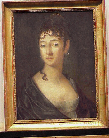 Lot image - French School Circa 1810 PORTRAIT OF A WOMAN Oil on paper laid to board 13 1/4 x 9 1/4 inches (33.5 x 23.3 cm....