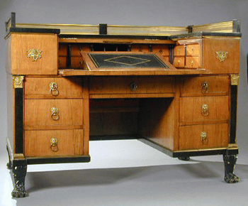Lot image - Continental Neoclassical Fruitwood Part Ebonized Desk