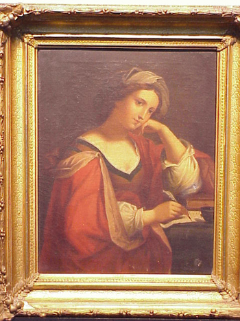 Lot image - After Guercino THE PERSIAN SYBILL Oil on canvas 19 x 15 inches (48.2 x 38.1 cm.)...