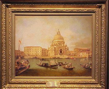 Lot image - Manner of Francesco Albotto 20th Century VIEW OF THE SALUTE Oil on canvas 18 x 22 inches (45.7 x 55.9 cm.)...