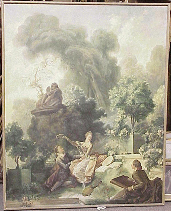 Lot image - After Jean-Honore Fragonard THE LOVER CROWNED Oil on canvas 60 x 48 inches (152.4 x 122 cm.)  The present composit...