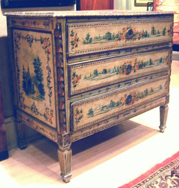 Lot image - Italian Neoclassical Painted and Decorated Commode