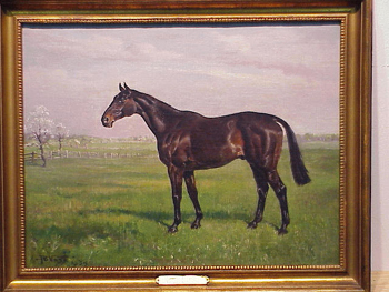 Lot image - Frank Brook Voss American, 1880 - 1953 HORSE PORTRAIT OF BILLY BARTON Signed and dated FB Voss/1934 (ll) Oil...