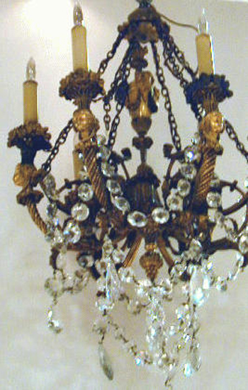 Lot image - Rococo Style Gilt-Bronze Six-Light Chandelier