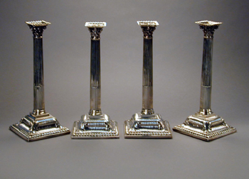 Lot image - Set of Four George III Silver Candlesticks