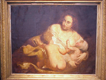 Lot image - Manner of Rembrandt MOTHER AND CHILDREN Oil on canvas 29 x 36 inches (73.7 x 91.4 cm.)...