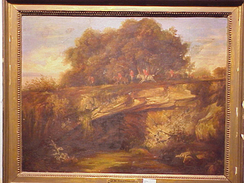 Lot image - Manner of J.N. Sartorius INTO THE RIVER Oil on canvas 19 x 24 1/2 inches (48.2 x 61.6 cm.)...