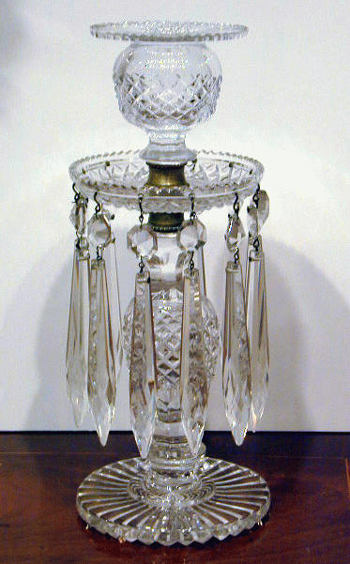 Lot image - Set of Four Regency Style Cut Glass Girandole Candlesticks