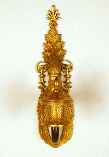 Lot image - Pair of Empire Style Gilt and Patinated-bronze Single-Light Sconces