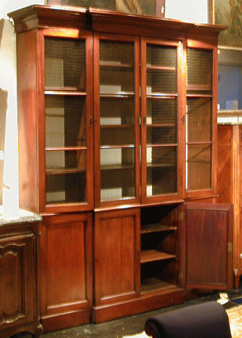 Lot image - William IV Mahogany Breakfront Bookcase
