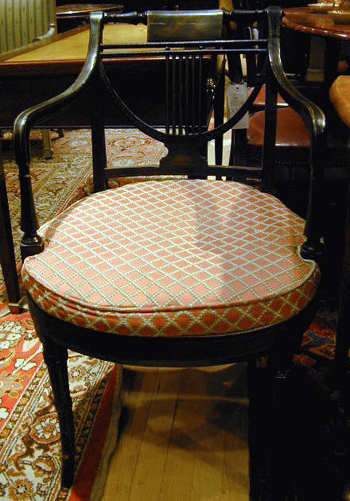 Lot image - George III Painted and Decorated Open Armchair