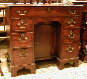 Lot image - George III Mahogany Kneehole Dressing Table