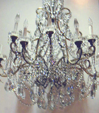 Lot image - Neoclassical Style Cut Glass Twelve-Light Chandelier