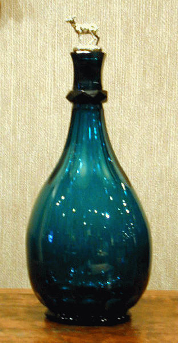 Lot image - Green Cut Glass Decanter