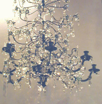 Lot image - Gilt-Brass and Cut Glass Six-Light Chandelier