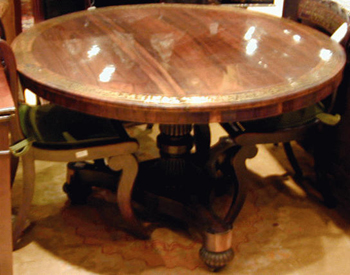 Lot image - William IV Brass-Inlaid Tilt-Top Center Table