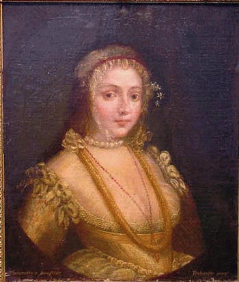 Lot image - After Tintoretto PORTRAIT OF THE ARTISTS DAUGHTER Inscribed Tintorettos daughter (ll) and Tintoretto pinxt...