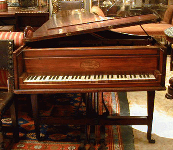 Lot image - English Mahogany Cased Single Manual Pianoforte