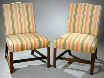 Lot image - Set of Four George III Mahogany Upholstered Side Chairs