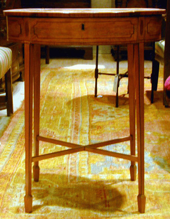 Lot image - George III Style Inlaid Satinwood Work Table